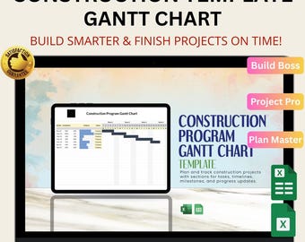 Konstruktionsprogramm Gantt Chart Excel & Google Sheets | Projektplaner, Terminplaner und Aufgaben-Manager