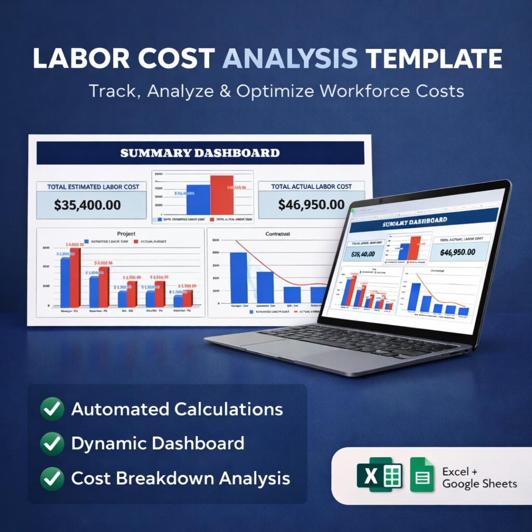 Labor Cost Analysis Template | Excel & Google Sheets Workforce Cost and ...