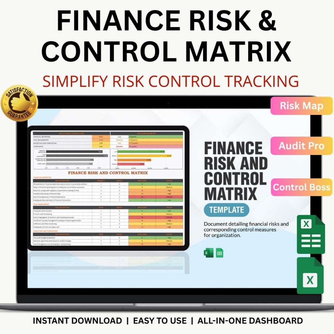 Risk and Control Matrix Template | Finance, Audit (excel & Google ...