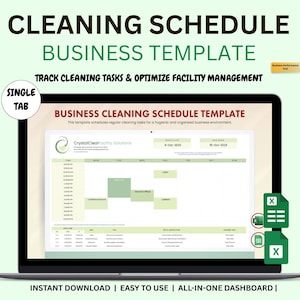 Business Cleaning Schedule Template | Excel + Google Sheets | Track Cleaning Tasks & Optimize Facility Management