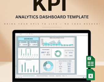 Animated KPI Dashboard Excel Template: Business Metrics Tracker