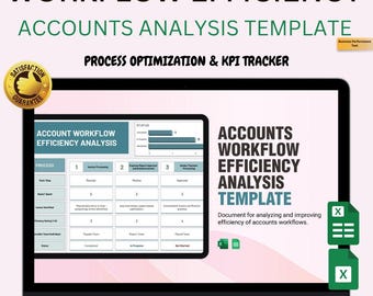 Accounts Workflow Efficiency Analysis Template | Excel + Google Sheets Dashboard | Process Optimization & KPI Tracker