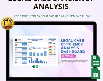 Legal Case Efficiency Dashboard Excel & Google Sheets: Track Workload, Performance and Case Outcomes