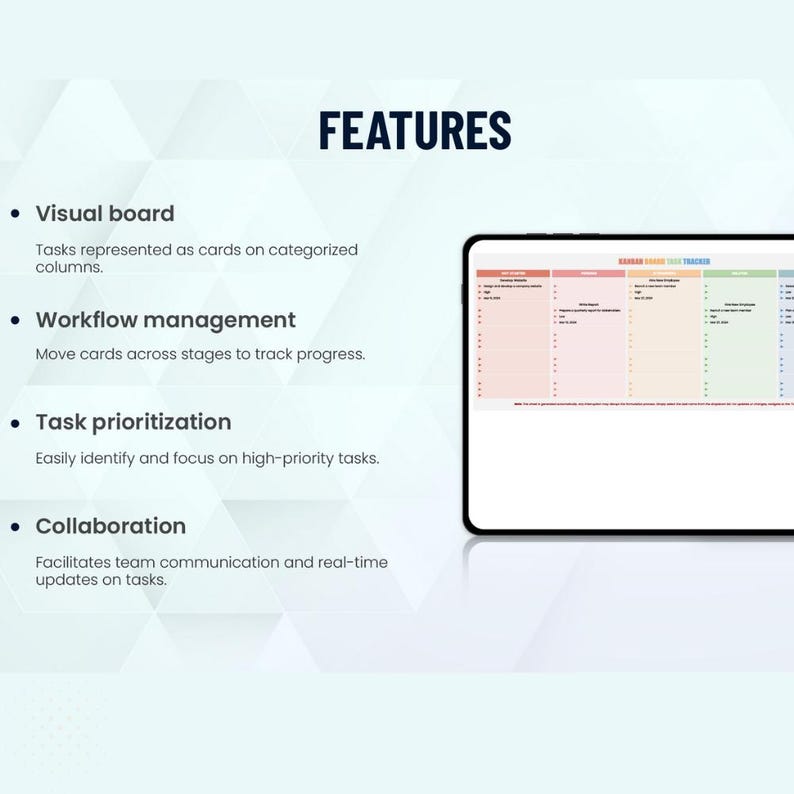 Kanban Board Task Tracker Excel & Google Sheets: Visual Project and ...