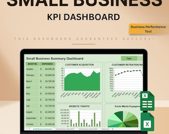 Small Business Dashboard Excel & Google Sheets: Financial Analysis, Growth Tracking and Management Tool