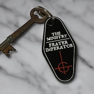 Frater Imperator, band inspired, vintage hotel motel keychain