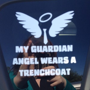Supernatural Castiel Inspired - Guardian Angel Wears a Trenchcoat Vinyl Decal Sticker