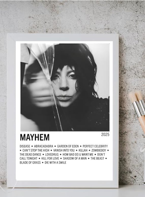 Lady Gaga MAYHEM Poster: Minimalist Album Art Mini Print (digital