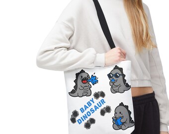 Cartoon Baby Dinosaur Tote Bag | Playful Dino Print