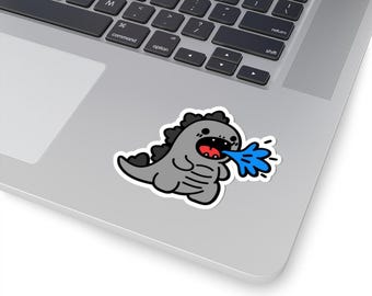 Fire-Breathing Dinosaur Sticker | Glossy Kaiju Decal