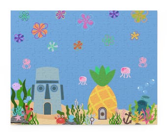 Pineapple Under The Sea Puzzle 500-Piece | Vibrant Coral Reef Illustration