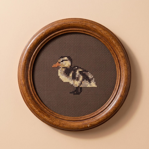 Mallard Duckling Cross Stitch Pattern, Mini Embroidery (PDF Pattern)