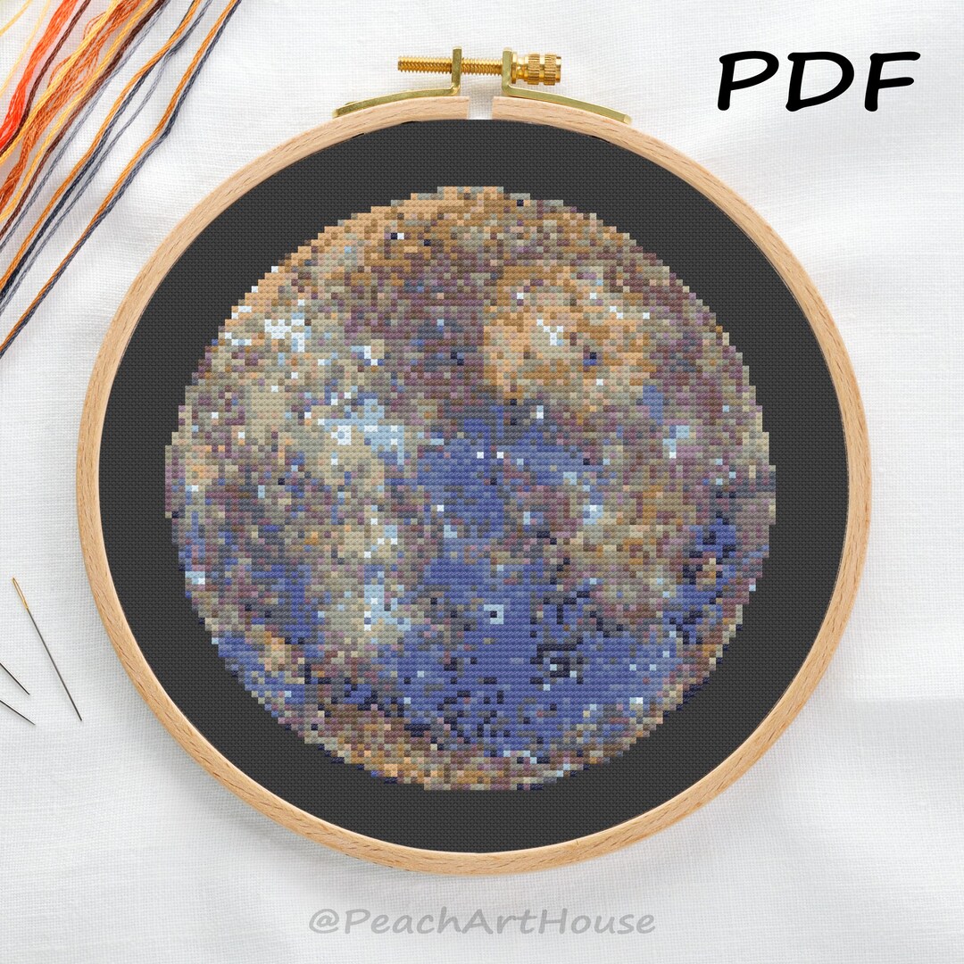 Mercury Planet Cross Stitch Pattern, Solar System Design (PDF Pattern ...
