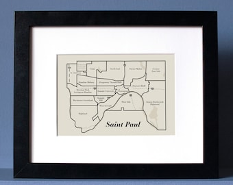St Paul Neighborhood Map Print Home Decor 5x7