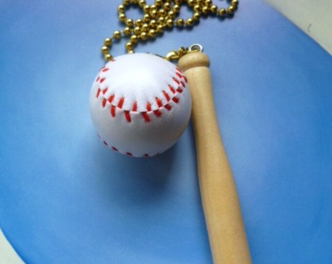 Baseball Ceiling Fan Pulls Soft Baseball Wood Bat the Sport Etsy