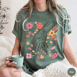 Custom Mom And Children Shirt, Comfort Colors® Personalized Mother Daughter Shirt, Pinky Promise Shirt, Mom Gift Shirt, Family Love Shirt image 6