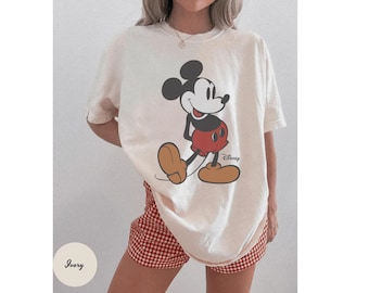 Classic Pose Mickey Mouse Comfort Colors Shirt, Retro Mickey Tee, Vintage Style Disneyland Trip TShirt, Disney Couple Holiday Vacation Shirt