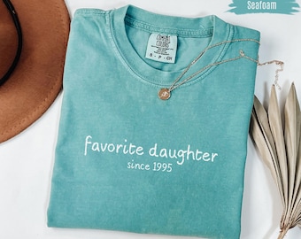 Camiseta personalizada con colores cómodos para hijas favoritas, regalos minimalistas personalizados para hijas, sudadera divertida para la familia