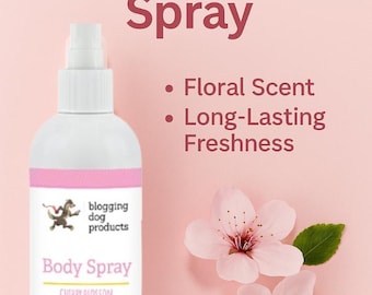 Cherry Blossom Dog Deodorizing Spray: Natural Floral Scent Dog Spray Water Based Safe for All Pets