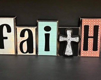 Faith block set with cross