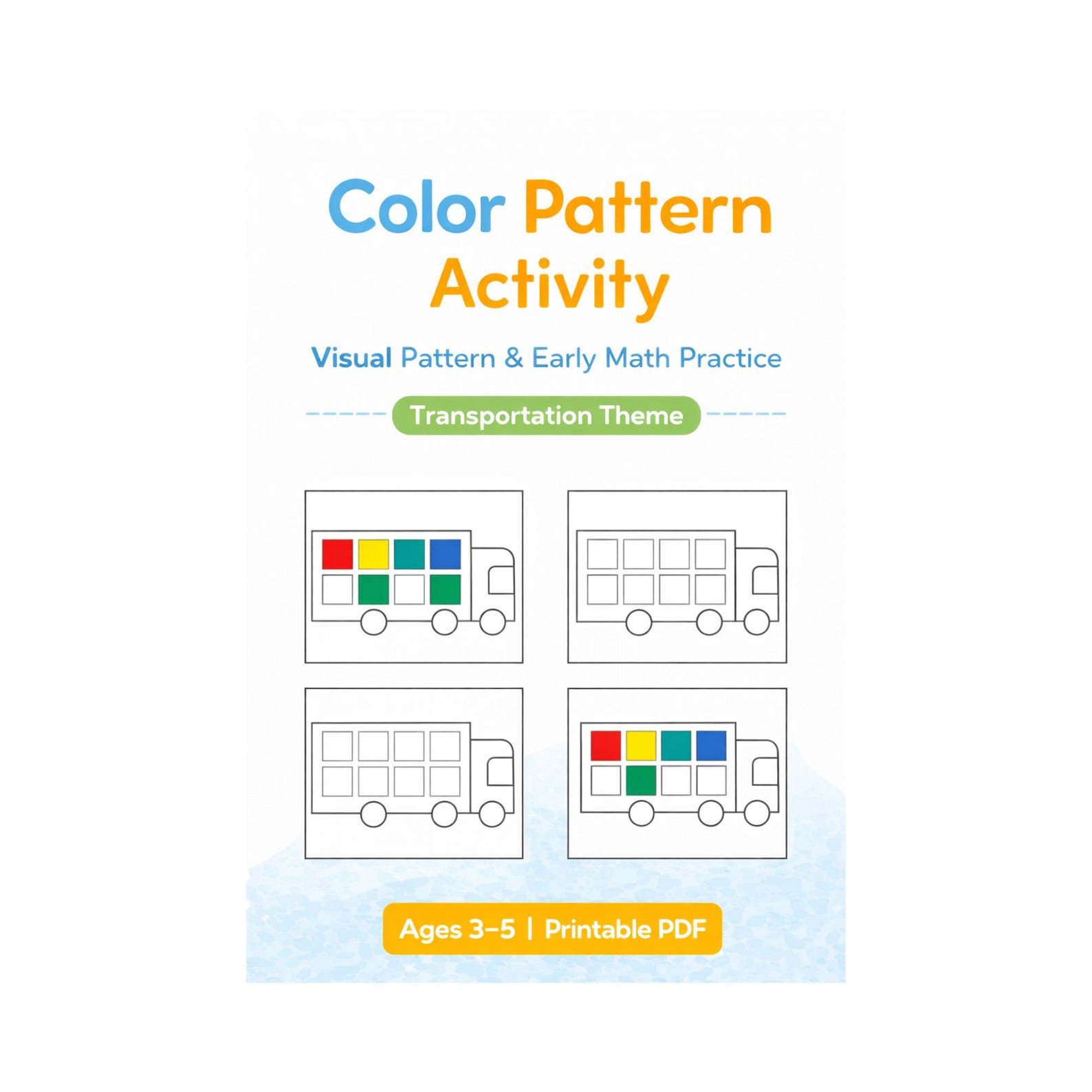 Color Pattern Activity Printable | Visual Patterns & Early Math for ...