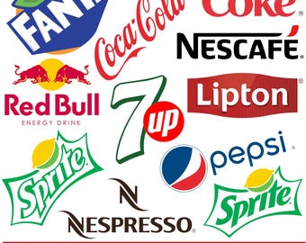Drinks Logo SVG Bundle, Coca Cola logo, Diet Coke logo, Fanta logo, Lipton logo, Nespresso, Pepsi, RedBull, 7up, Sprite, png, svg, eps files