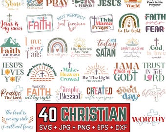 Boho Christian SVG PNG Bundle, Shirt Designs (digitaler Download)