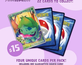 オリジナルアートカード - セット1 - カスタムトレーディングカード4枚セット PKM