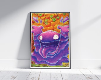Lil' slime Pastel Illustration 11"x14" print on 100lb gloss cover PKM Art