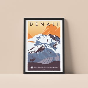 Denali National Park WPA-Style Travel Poster 12"x18"