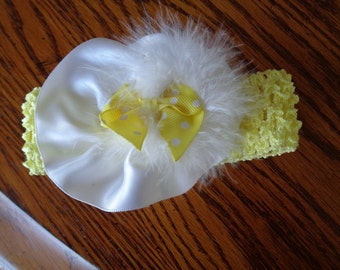 Infant headband in yellow