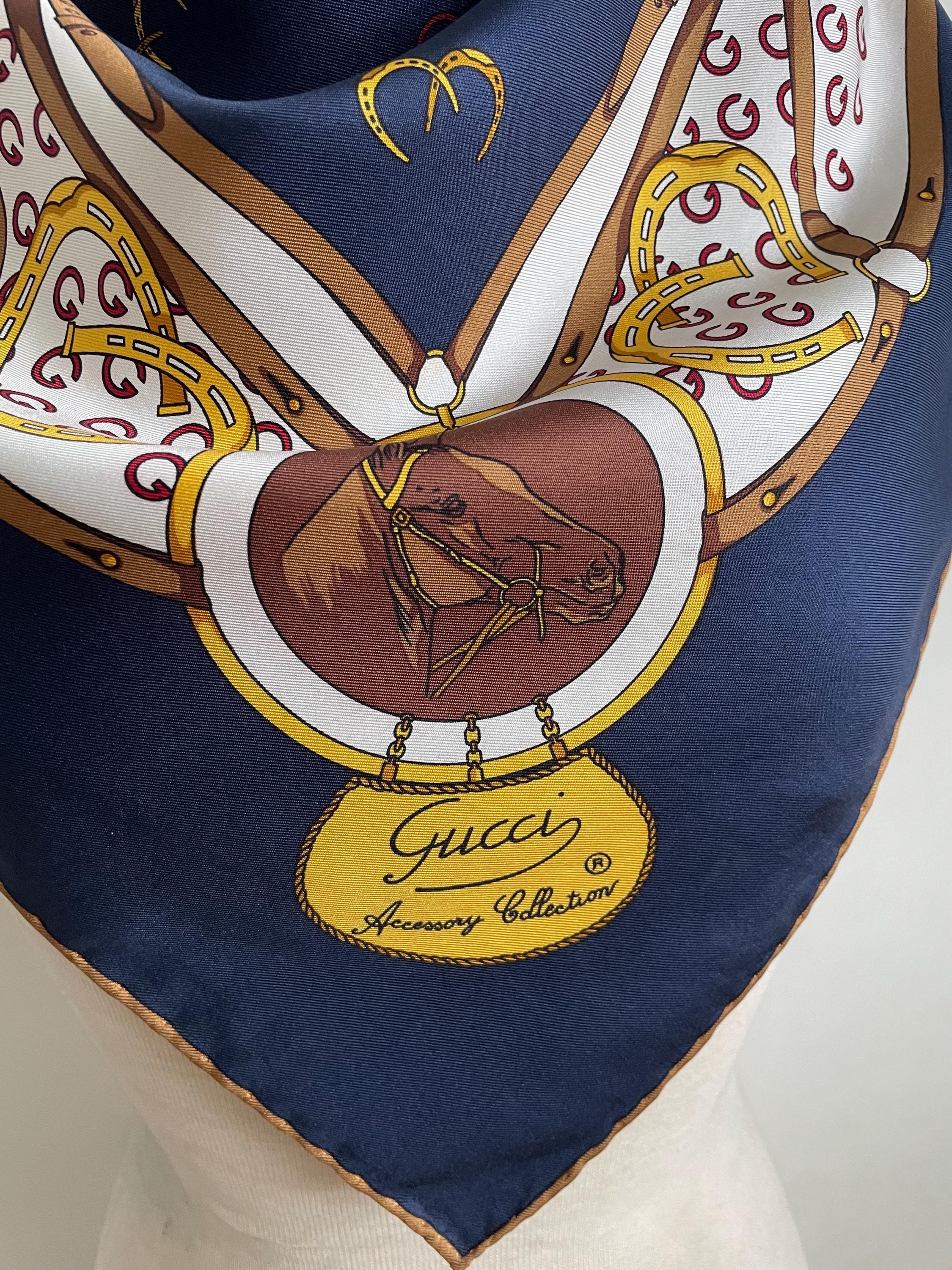 Vintage Gucci Accessory Collection Silk Scarf Vintage Headscarf