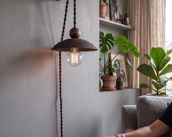 Plug In Pendant Light,Hanging Lamp,Southwest Desert Modern Swag Fixture