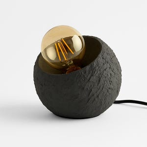 Handmade Travertine Table Lamp: Minimalist Modern Ambient Lighting