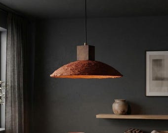 Handmade Terracotta Pendant Light | Rustic Clay Chandelier | Modern Bohemian Lighting
