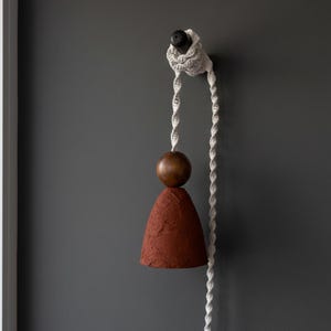 Unique Plug in Terracotta Wall Scone: Macrame Cord Pendant | Rustic Boho Lighting image 12