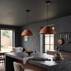 Handmade Terracotta Pendant Light Clay Flush Mount Ceiling Lamp Rustic Earthy Boho Lighting