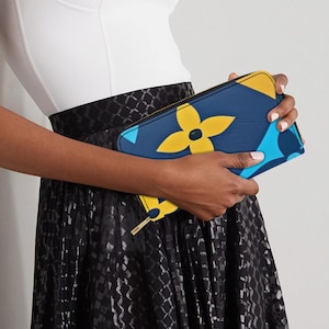 Cartera larga con correa para la muñeca: cartera de mano con cremallera para mujer, monedero de gran capacidad, organizador de viaje, regalo para ella, elegante cartera para el día a día.