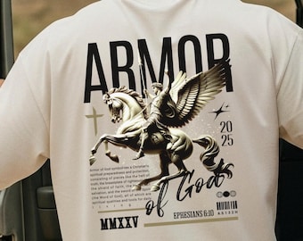 Camiseta cristiana para hombre «La armadura de Dios», camiseta Comfort Colors, camiseta cristiana con versículo bíblico, camiseta con versículo bíblico, camiseta del Evangelio, merchandising cristiano
