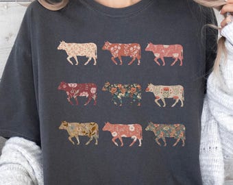 Boho Floral Cow T-Shirt: Comfort Colors Country Girl Tee