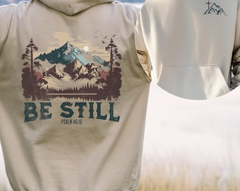 Sudaderas cristianas para hombre, Sudadera cristiana "Be Still", Sudadera con capucha con versículo bíblico, Sudadera con capucha de Jesús, Regalos cristianos para hombres, Sudadera cristiana