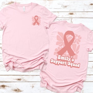 Personalized Team Breast Cancer Shirt Women, Pink Ribbon Awareness Tshirt, Breast Cancer Shirt Support Team, Fight Cancer Tee, Support Squad