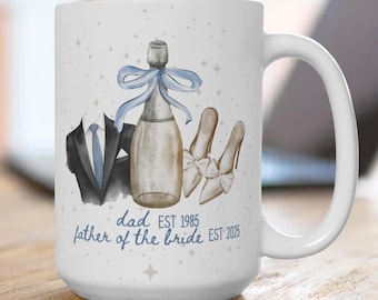 Regalo personalizado para el padre de la novia, taza personalizada para papá de parte de la novia, regalo de la hija, recuerdo de boda para papá, regalos para el padre de la novia, taza de café