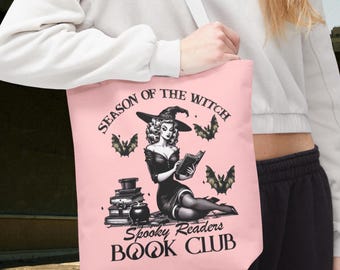 Tote Bag, Reading Gifts, Halloween Gift, Tote Bag for Her, Book Tote, Book Club Gifts, Market Bag, Reusable Bags, Bag for Her, Book Nook
