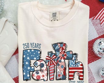 250th America Anniversary Shirt, US 250 Years Comfort Colors Tshirt, Patriotic Coquette Flag Tee, Semiquincentennial 4th of July Gift