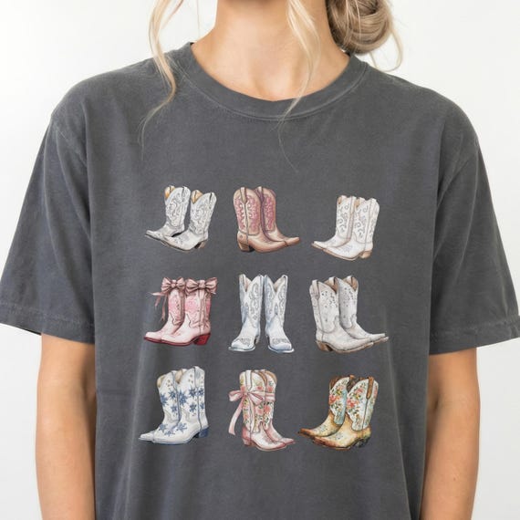 Cowboy Boots Shirt, Comfort Color Cowgirl Tee, Western Graphic Tshirt, Gift for Country Lovers, Concert Tee, Homestead Gift