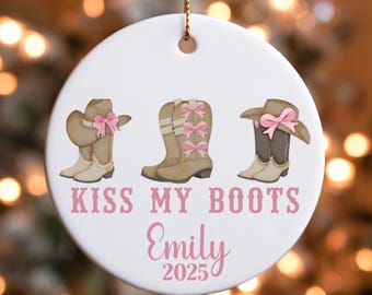 Custom Cowgirl Christmas Ornaments, Xmas Gifts, Funny Ornament Gift, Tree Ornament, Bow Gift for Cowgirl, Bachelorette Gifts, Country Decor