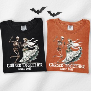 Personalized Couples Halloween Shirts, Comfort Colors Shirts, Couples Halloween Costumes, Couple Matching Tees, Halloween Wedding Shirts