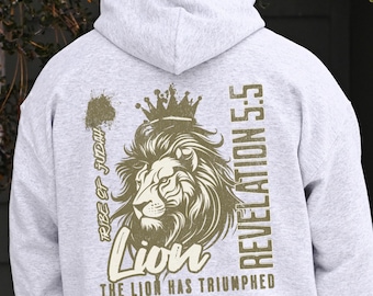 Sudadera cristiana para hombre, Sudadera "Levántate como el león", Sudadera con versículo bíblico, Regalo para él, Sudadera cristiana con capucha, Apocalipsis 5:5, Camiseta bíblica