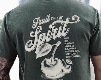 Fruit of the Spirit Christian Men Shirt Christian Mens Shirt Bible Verse Shirt Scripture Shirt Gospel Shirt Christian Merch Cross Jesus